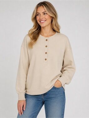 Aerie Sherpa Henley Sweatshirt